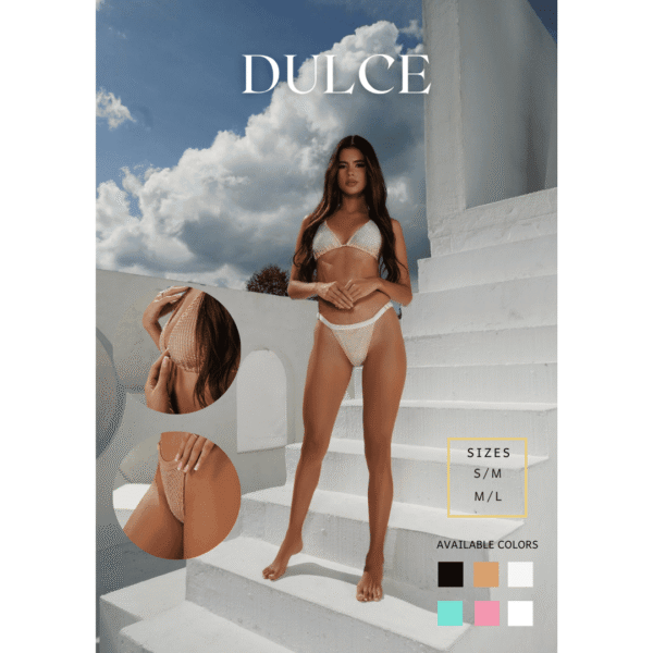 Colección Dulce – Bikini con textura brillante y corte clásico